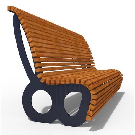 Metalinis suolas (suoliukas) su atlošu, pagamintas iš Iroko medienos 'Premium Collection / STF/13-04-94/MDL'