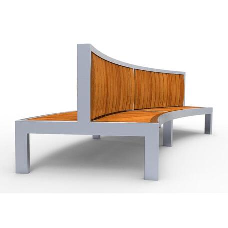 Dvipusis metalinis suolas su atlošu, pagamintas iš Iroko medienos 'Premium Collection / STF/13-04-75/MDL'