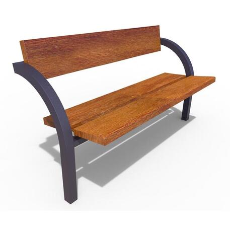 Metalinis suoliukas su atlošu, pagamintas iš Iroko medienos 'Premium / STF/06-03-03/MDL'