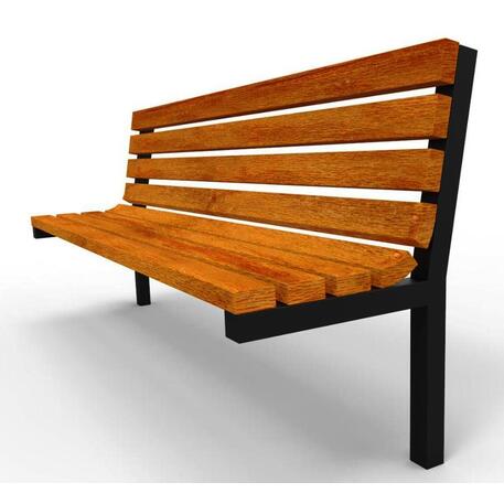 Metalinis suoliukas su atlošu, pagamintas iš Iroko medienos 'Premium / STF/04-03-02_03/MDL'