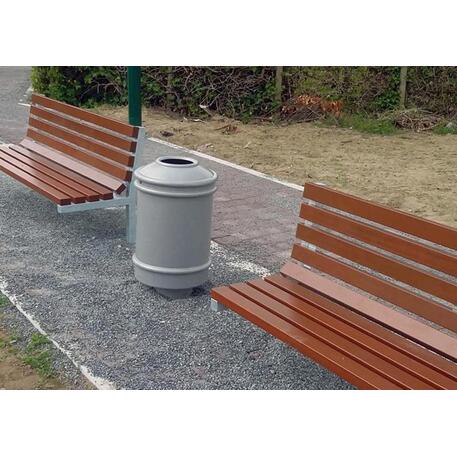 Metalinis suoliukas su atlošu, pagamintas iš Iroko medienos 'Premium / STF/04-03-02_03/MDL'