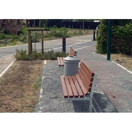 Metalinis suoliukas su atlošu, pagamintas iš Iroko medienos 'Premium / STF/04-03-02_03/MDL'