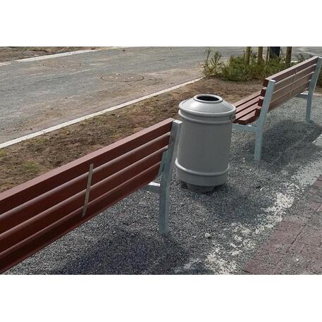 Metalinis suoliukas su atlošu, pagamintas iš Iroko medienos 'Premium / STF/04-03-02_03/MDL'