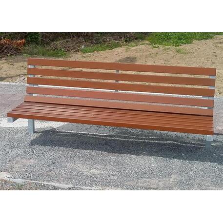 Metalinis suoliukas su atlošu, pagamintas iš Iroko medienos 'Premium / STF/04-03-02_03/MDL'