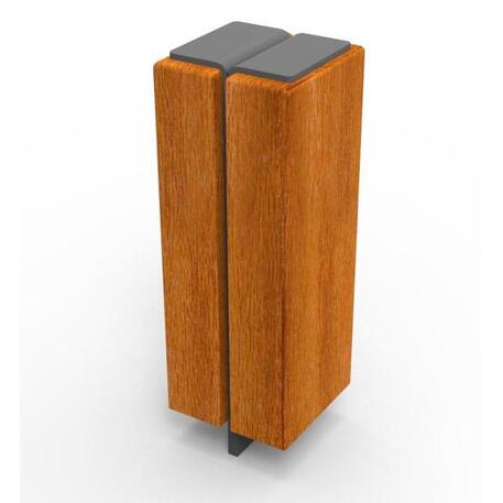 Metalinis atitvėrimo stulpelis su Iroko medienos apdaila 'Premium Collection / STF/20-08-13/MDL'