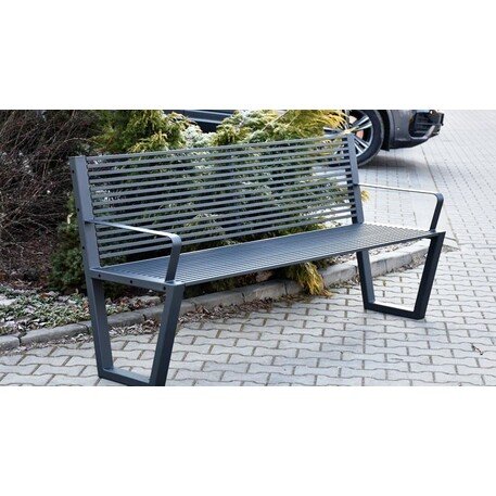 Металлическая скамейка со спинкой 'BDS_SM_V-192cm'