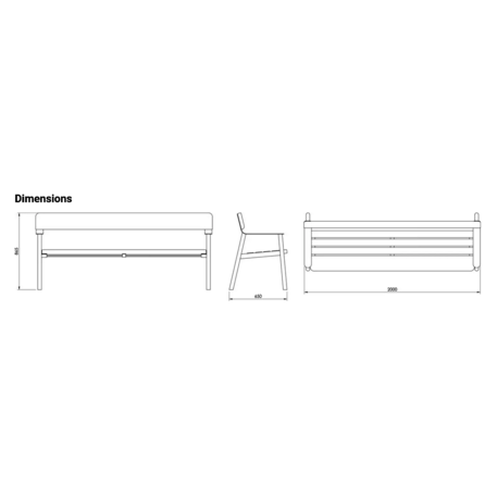 Metal bench 'BD/IPI_LIP140.04/MDL'