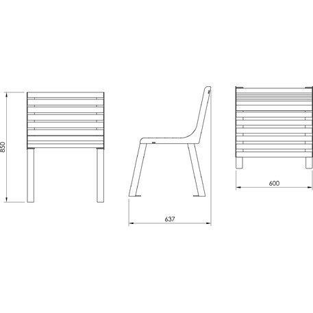 Metal bench 'BD/VITA_LVI193.05/MDL'