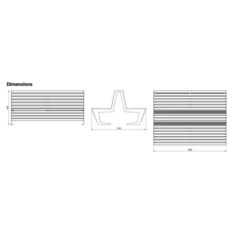 Metal bench 'BD/EDGE_LED133.00/MDL'