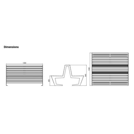 Metal bench 'BD/EDGE_LED133.00/MDL'