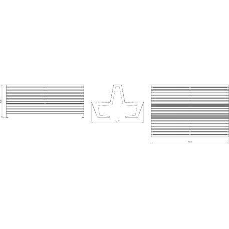 Metal bench 'BD/EDGE_LED133.00/MDL'