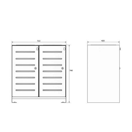 Metal litter bin for sorting 'Ajaks IV 2x80L'