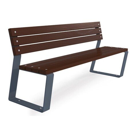 Metal bench with backrest 'BDS_MBG/29-180cm'