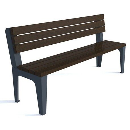 Metal bench with backrest 'BDS_MBG/42-180cm'