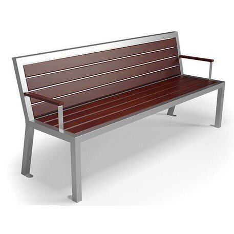 Metal bench with backrest 'BDS_MBG/52-190cm'