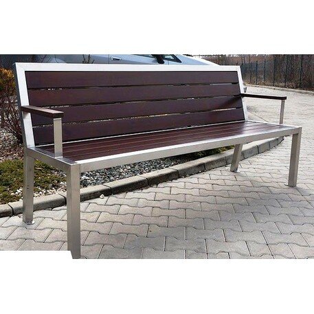 Metal bench with backrest 'BDS_MBG/52-190cm'