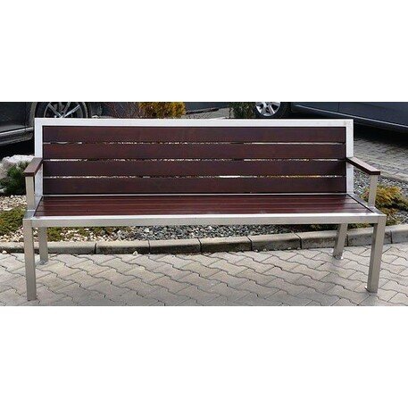 Metal bench with backrest 'BDS_MBG/52-190cm'