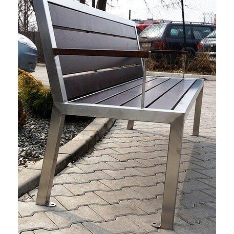 Metal bench with backrest 'BDS_MBG/52-190cm'