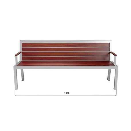 Metal bench with backrest 'BDS_MBG/52-190cm'