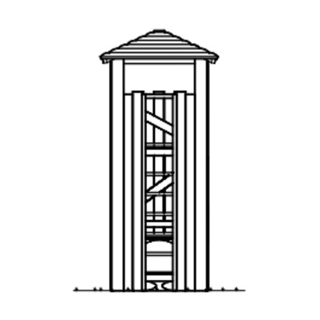 Bērnu rotaļu laukuma elements 'L3.20600 _Square Tower, larch with ladder and steel feet'