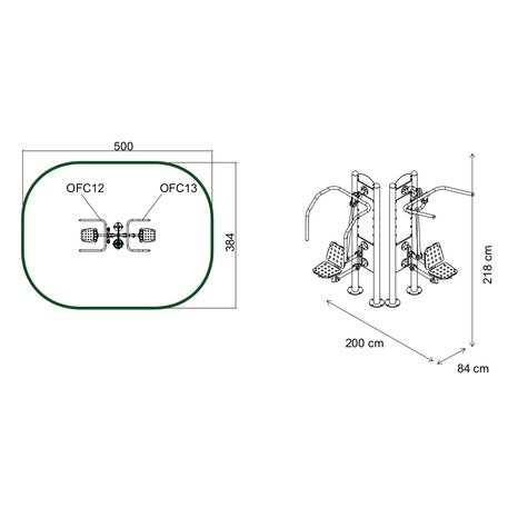 Outdoor fitness and gym equipment 'MBG_15/OFC-3'