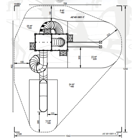 Vaikų žaidimo aikštelės kompleksas 'MBG-1007/AE 60-1001-Y24'