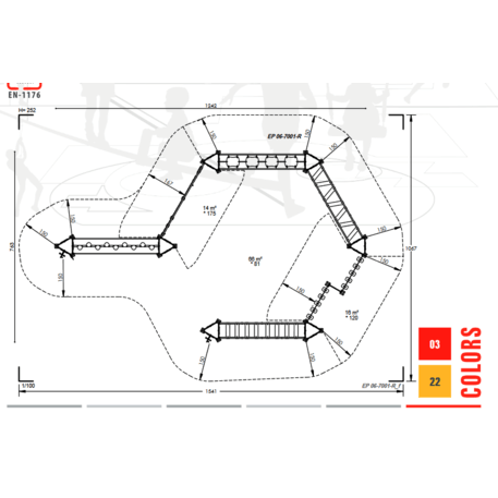 Vaikų žaidimo aikštelės kompleksas 'MBG-1066/EP 06-7001-R03'