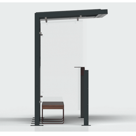 Autobusų stotelės stoginė, paviljonas su 4 moduliais 'Premium / Io_604-PE-4-COMP1'