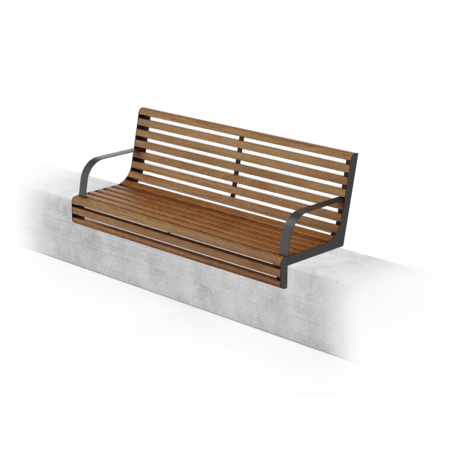 Metal bench is fixed to the concrete base 'BD/Vita_LVI195.00.a/MDL'