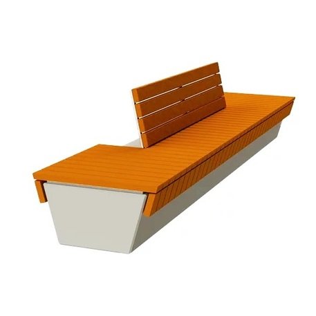 Betoninis suolas su atlošu ir medine sėdima dalimi 'BDS/LB341/MDL'