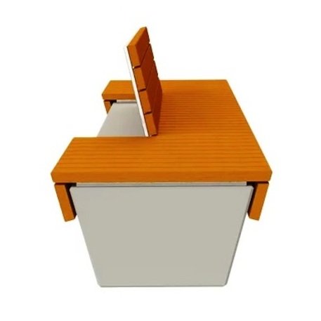 Betoninis suolas su atlošu ir medine sėdima dalimi 'BDS/LB341/MDL'