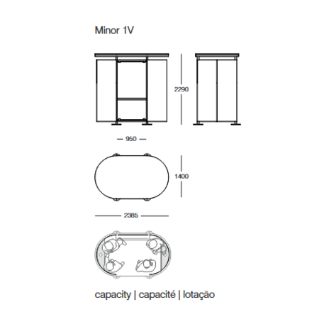 Rūkymo stoginė + Autobusų stotelės laukimo paviljonas 'Smoke Minor 1V / 238,5cm'