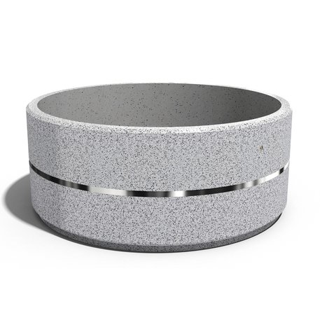Apvalus betoninis terrazo vazonas (gėlinė) 'Premium / Ø200xH/80cm_BS-274'