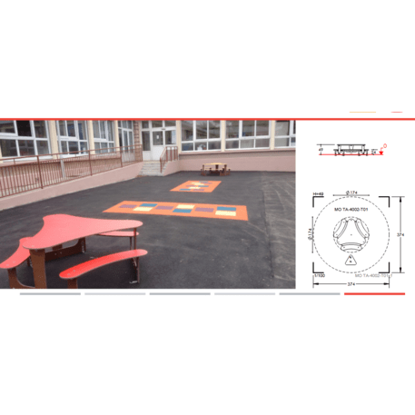 Žaidimų stalas su suolais vaikų aikštelėms 'MO_TA-4002-T01-02'