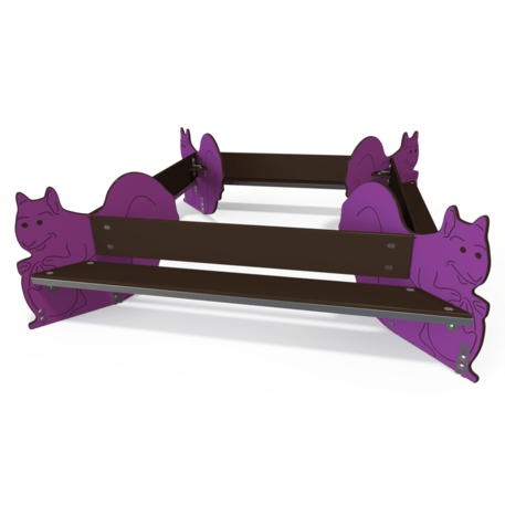 Spalvotas suoliukas vaikų žaidimo aikštelėms 'MO_BA-2007-18'