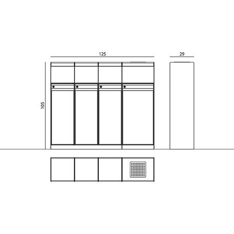 Lauko metalinė šiukšliadėžė rūšiavimui 'FARGE / 003249'