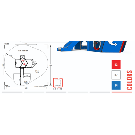  Vaikų žaidimo aikštelės kompleksas, kolekcija 'Piratų laivas / MBG-1175_CI 06-1002-T01'