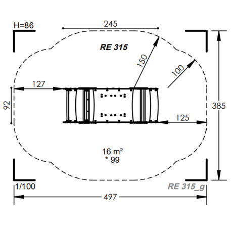 Spyruokliukas vaikų žaidimų aikštelėms 'MBG-1109_RE 315-99'