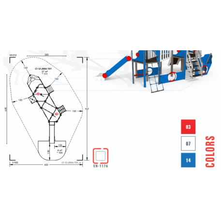  Vaikų žaidimo aikštelės kompleksas, kolekcija 'Piratų laivas / MBG-1213_CI 12-2004-T01'