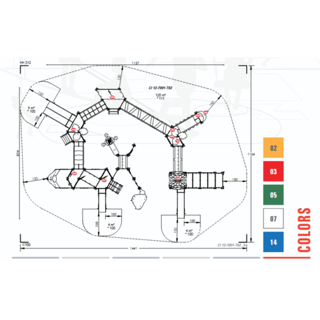  Vaikų žaidimo aikštelės kompleksas, kolekcija 'Piratų laivas / MBG-1222_CI 12-7001-T02'