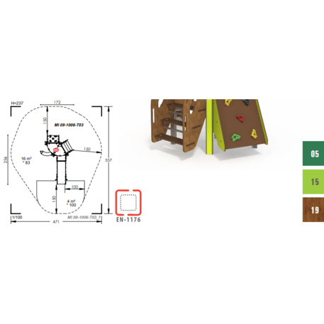 Žaidimų aikštelių kompleksas vaikams nuo 2 metų amžiaus – kolekcija 'MINI / MBG-2153_MI 09-1006-T03'