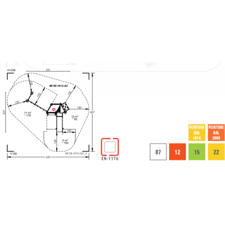 Žaidimų aikštelių kompleksas vaikams nuo 2 metų amžiaus – kolekcija 'MINI / MBG-2167_MI 09-1013-AC07'