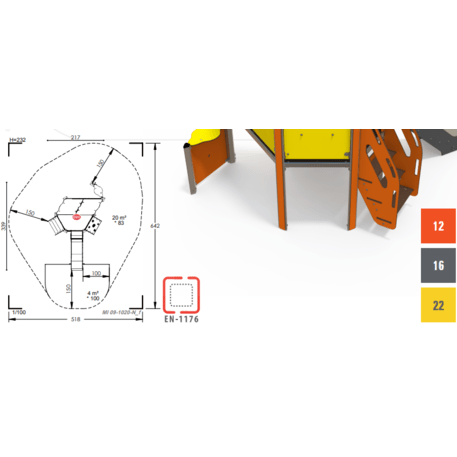 Žaidimų aikštelių kompleksas vaikams nuo 2 metų amžiaus – kolekcija 'MINI / MBG-2177_MI 09-1020-N22'