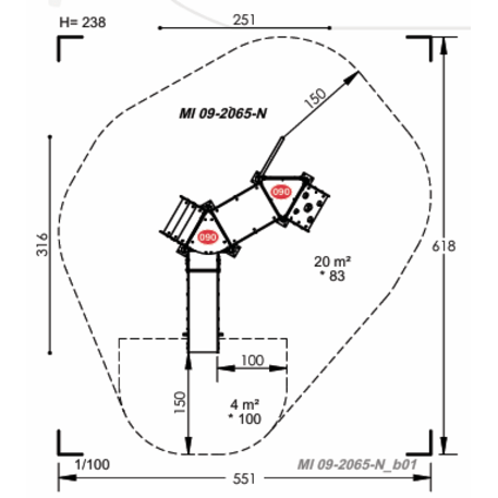 Žaidimų aikštelių kompleksas vaikams nuo 2 metų amžiaus – kolekcija 'MINI / 'MBG-2265_MI 09-2065-N22'