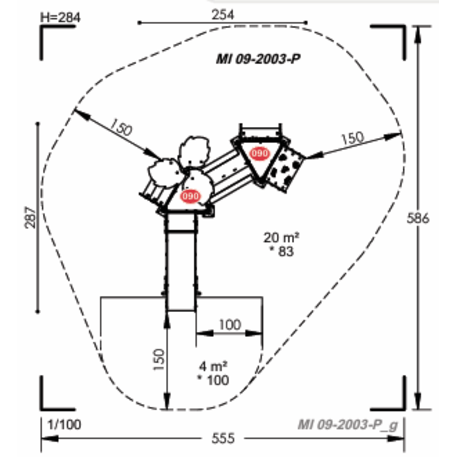 Žaidimų aikštelių kompleksas vaikams nuo 2 metų amžiaus – kolekcija 'MINI / MBG-2209_MI 09-2003-P15'