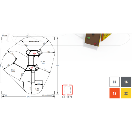 Žaidimų aikštelių kompleksas vaikams nuo 2 metų amžiaus – kolekcija 'MINI / MBG-2221_MI 09-2008-N22'