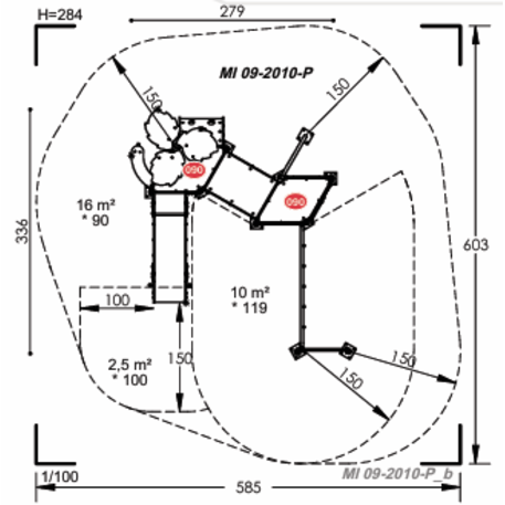 Žaidimų aikštelių kompleksas vaikams nuo 2 metų amžiaus – kolekcija 'MINI / MBG-2227-MI 09-2010-P15'