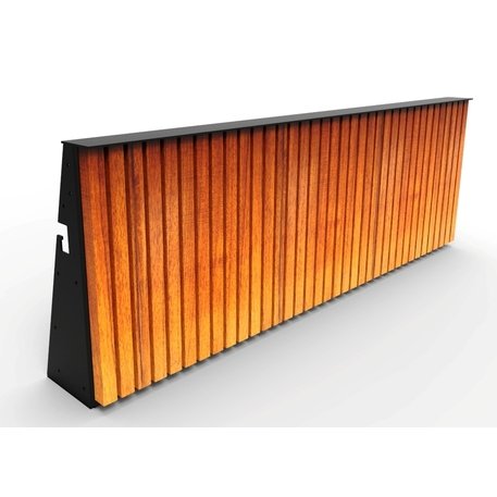 Corten plieno vejos ir gėlyno bortelis su Iroko mediena 'LED / Premium / STF/28-23-01/MDL'