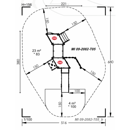 Žaidimų aikštelių kompleksas vaikams nuo 2 metų amžiaus – kolekcija 'MINI / MBG-2293_MI 09-2082-T05'
