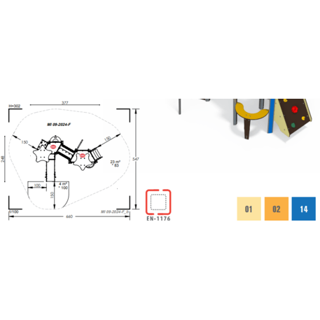 Žaidimų aikštelių kompleksas vaikams nuo 2 metų amžiaus – kolekcija 'MINI / MBG-2232_MI 09-2024-F14'